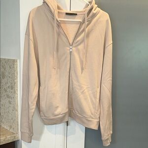 All Saints Pink Full Zip Knit Hooded Jacket  Medium